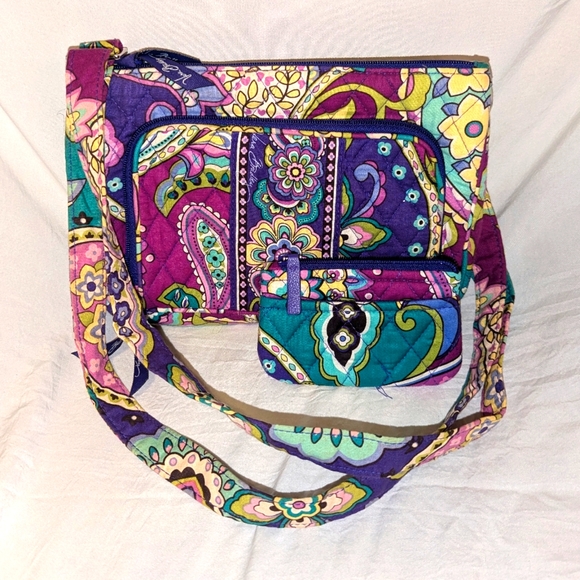 Vera Bradley quilted crossbody bag and matching coin purse - Picture 1 of 4